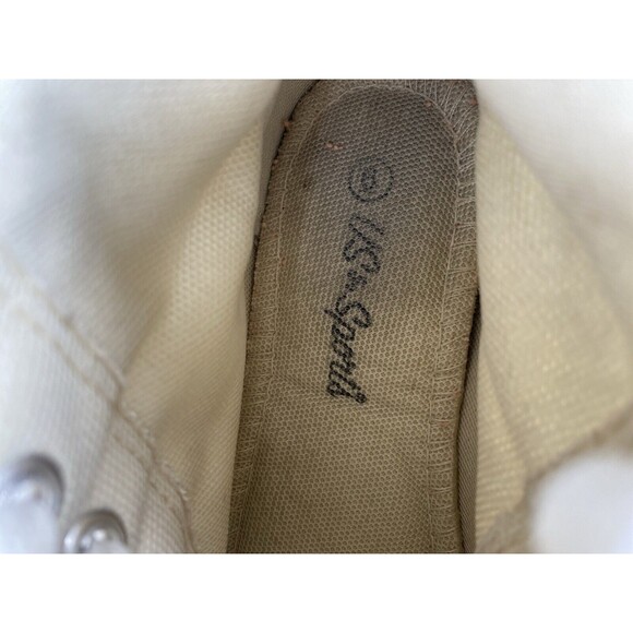 Canvas High-Top Sneakers Us In Sports Cream Off-White Womens 6 - Picture 7 of 7